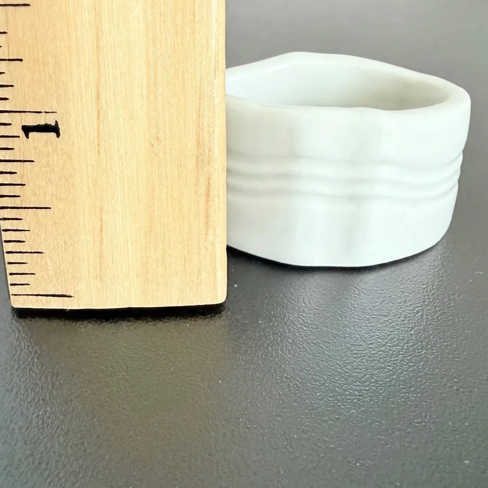 Vintage White Milk Glass Napkin Rings Set of 6 Ribbed Paneled Tableware Unmarked